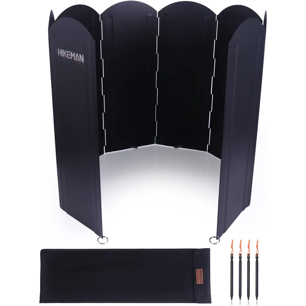 Windscreen Bonfire Reflector, Large Reflector, Wind Breaker, Windbreak Board, Height 60cm 70cm, 8 Pieces, Foldable, Storage Bag Included, Galvanized Steel Sheet, Heat Resistant, Wear Resistant, Boiling, Bonfire, Bonfire Stand, Windproof, Barbecue, Campin