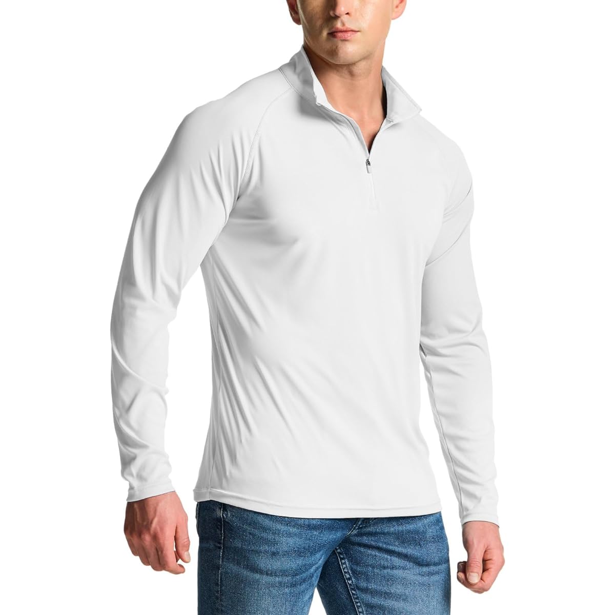 [Tesla] Zip Shirt, Long Sleeve, Men's [Lightweight, Sweat Absorbent, Quick Drying] 1/4 Zip, Half Zip Sports Shirt, Outdoor Cycle, Fitness, Running Sportswear