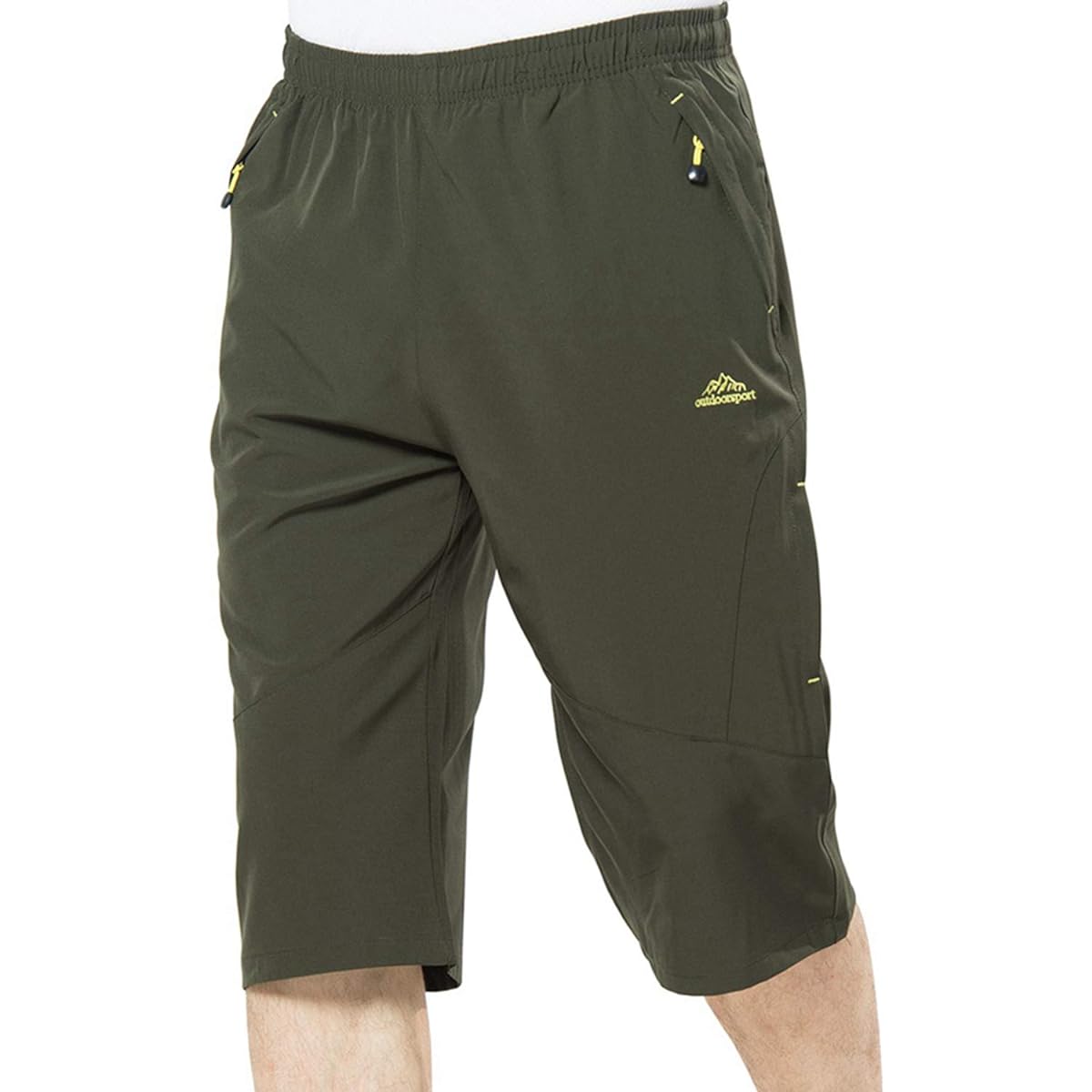 Shorts, Men's Sports, Cycling Pants, Shorts, 3/4 Length, Climbing, Outdoor, Sweat Absorbent, Quick Drying, Water Repellent
