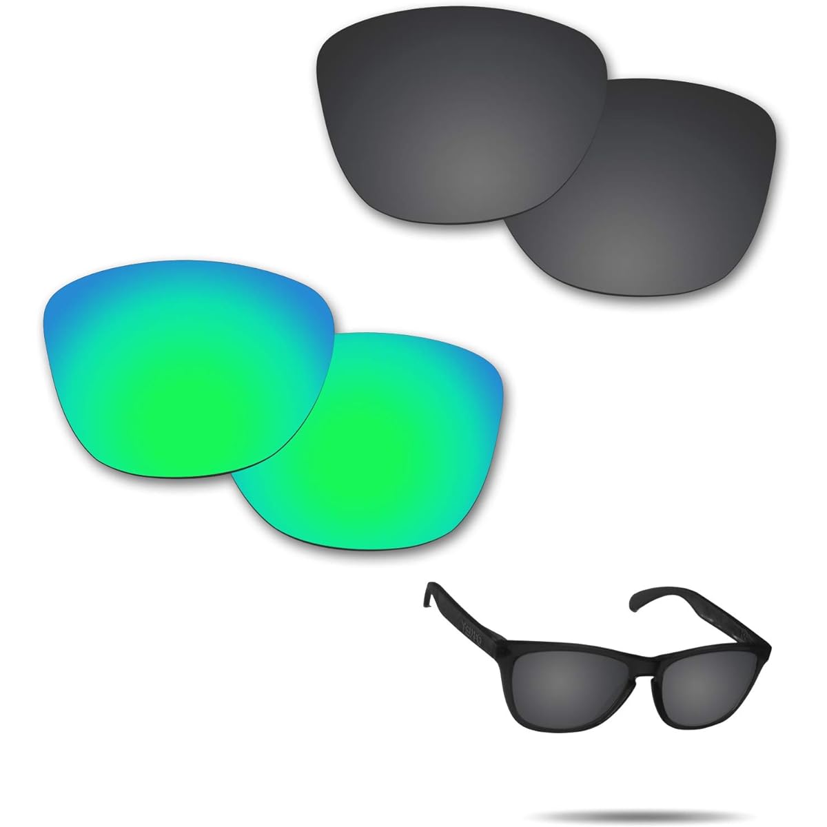 [2 pairs packed] Anti-peeling Oakley Frogskins Replacement Lenses Oakley Frogskins Polarized Lenses