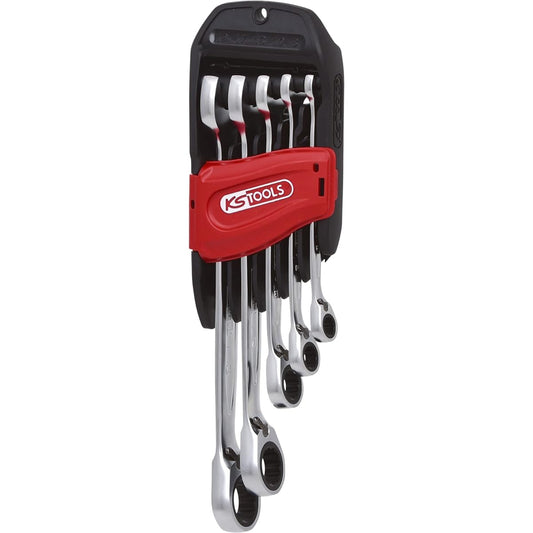 KS TOOLS Combination Ratcheting Spanner Set 5 pcs 8-19mm GEARplus GEARplus Reversing combination ratcheting spanner set 5 pcs 8-19mm 503.4605