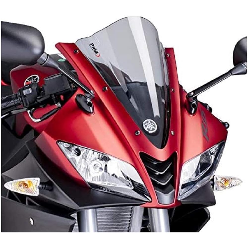 Puig 4637F RACING-SCREEN [DARK SMOKE] YAMAHA YZF-R125(08-15) Puig Screen Cowl Motorcycle Bike Parts