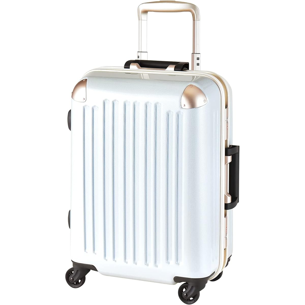 [Plus One] Suitcase ALPHA SKY 47cm Capacity: 36L / Weight: 3.3kg [9256-47] HINOMOTO Frame Type Carry-on (WHITE CARBON)