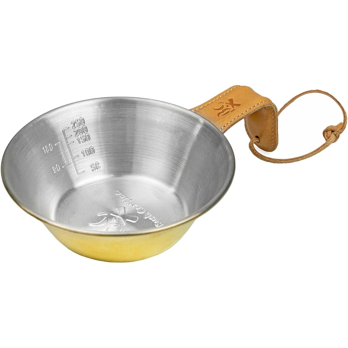 Bush Craft Sierra Cup & Leather Handle Cover Brass