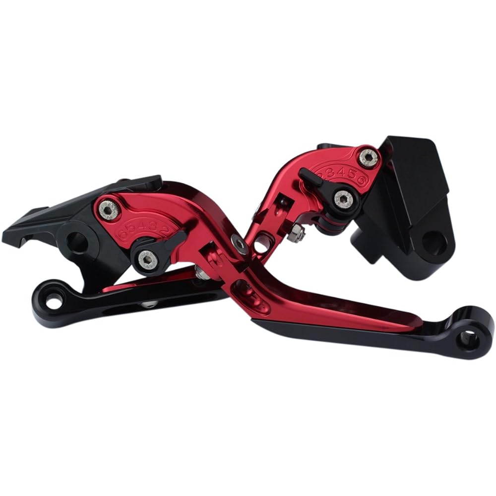 VFR800 VFR750 VFR400 RVF750 and others Machined aluminum billet brake lever & clutch lever set Foldable Angle Telescoping Adjustable Red