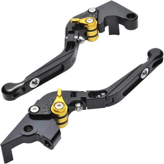 BigOne MT-07 MT-09 Tracer 900 XSR900 XSR700 Billet Lever Set Foldable Black/Gold Black Gold Brake Clutch