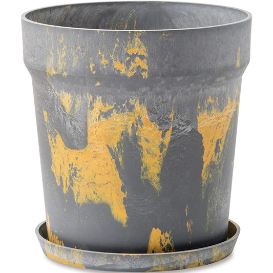 Posh Living Urban Plant Pot Marble Sesame x Lemon Φ32.5 x H34cm 81053
