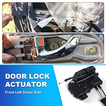 Aumtoni Front left driver seat side door lock actuator Hyundai Santa Fe 2010 2011 2012 2012 Door lock actui tattle latch azembris replacement # 81310-0w000, 813100W000