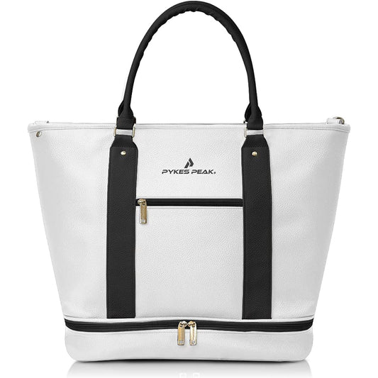 [Official] PYKES PEAK Golf Tote Bag 4 Colors Lightweight 740g Boston Bag Golf Bag Large Capacity Waterproof Men's Women's [Shoulder Strap & Shoe In Pocket Included] PP-GOLF Series (WHITE)