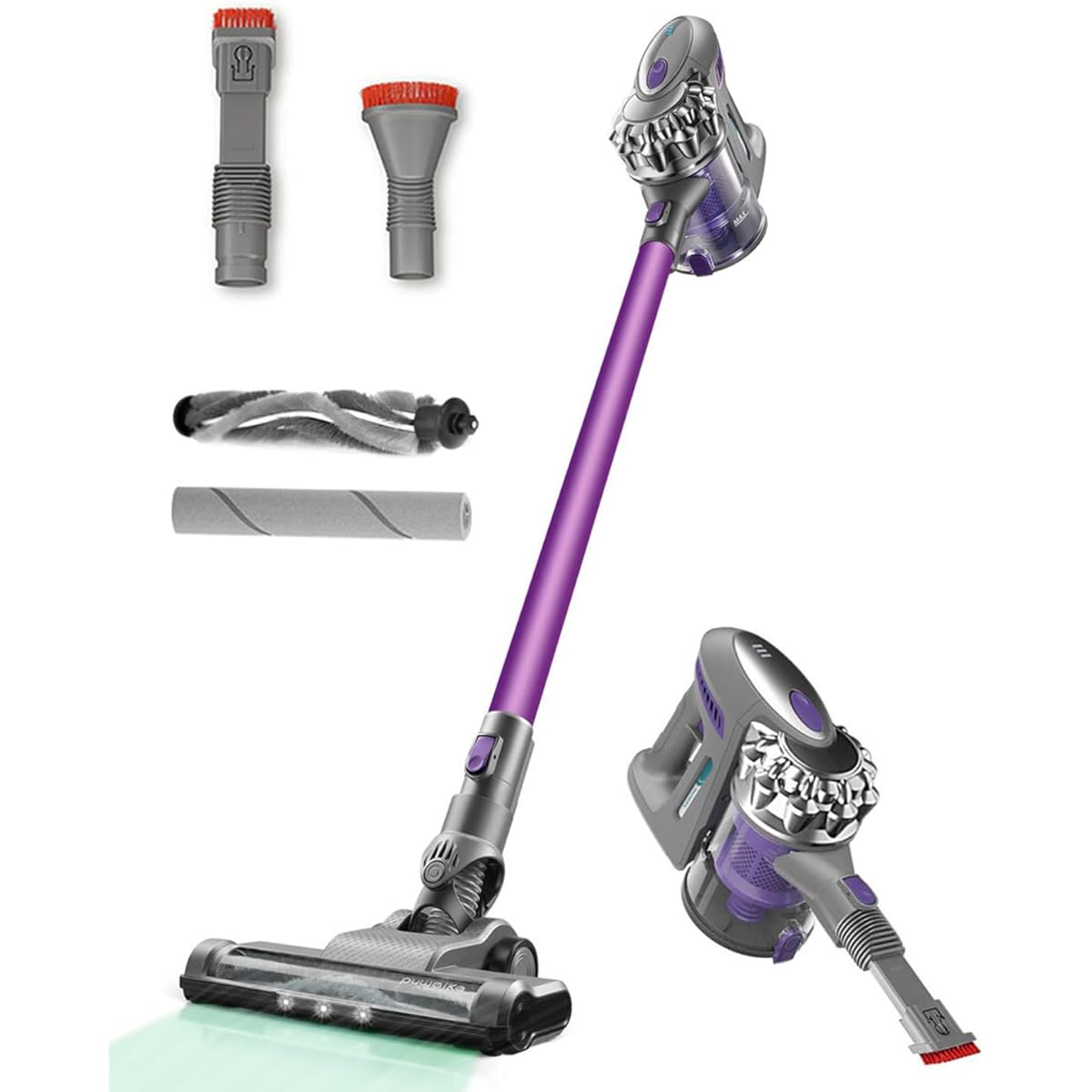 Cordless Vacuum Cleaner [2024 Advanced Edition 30000pa Super Strong Suction] Cordless Vacuum Cleaner Cyclone Stick Cleaner Car Vacuum Cleaner with Removable Battery LED Light Runs Continuously for 35 Minutes Handy Cleaner 2way Specification Japanese Inst