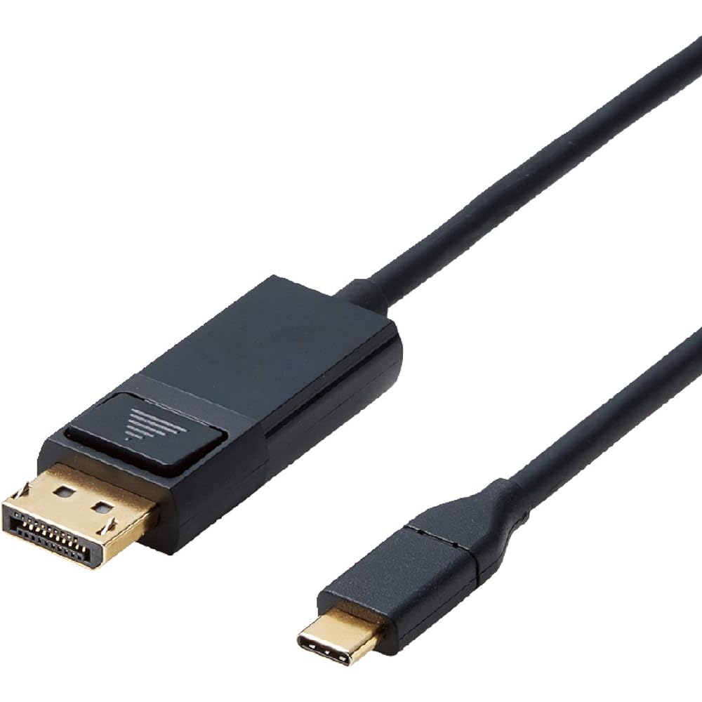 ELECOM Type C Conversion Cable TypeC & DisplayPort 4K2K/60Hz Compatible with iPhone 15 [For Displays, TVs, Projectors, etc.] 1m Black CAC-CDP10BK