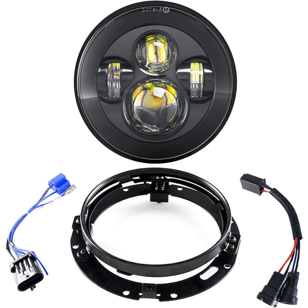 SKTYANTS 7 inch 7 inch LED Headlight Headlight 7 -inch Round Mount Bracket Ring Kit ROAD KING ELECTRA GLIDE STREET GLIDE ULTRA CLASSIC compatible (black)