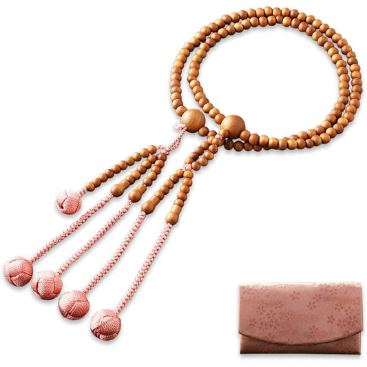 Kyoto Buddhist Altar Hayashi Prayer Beads Nichiren Sect Shak0 Sebai (For Women) Formal Official [Bead Bag Set] SW-052 Kyoto Prayer Beads