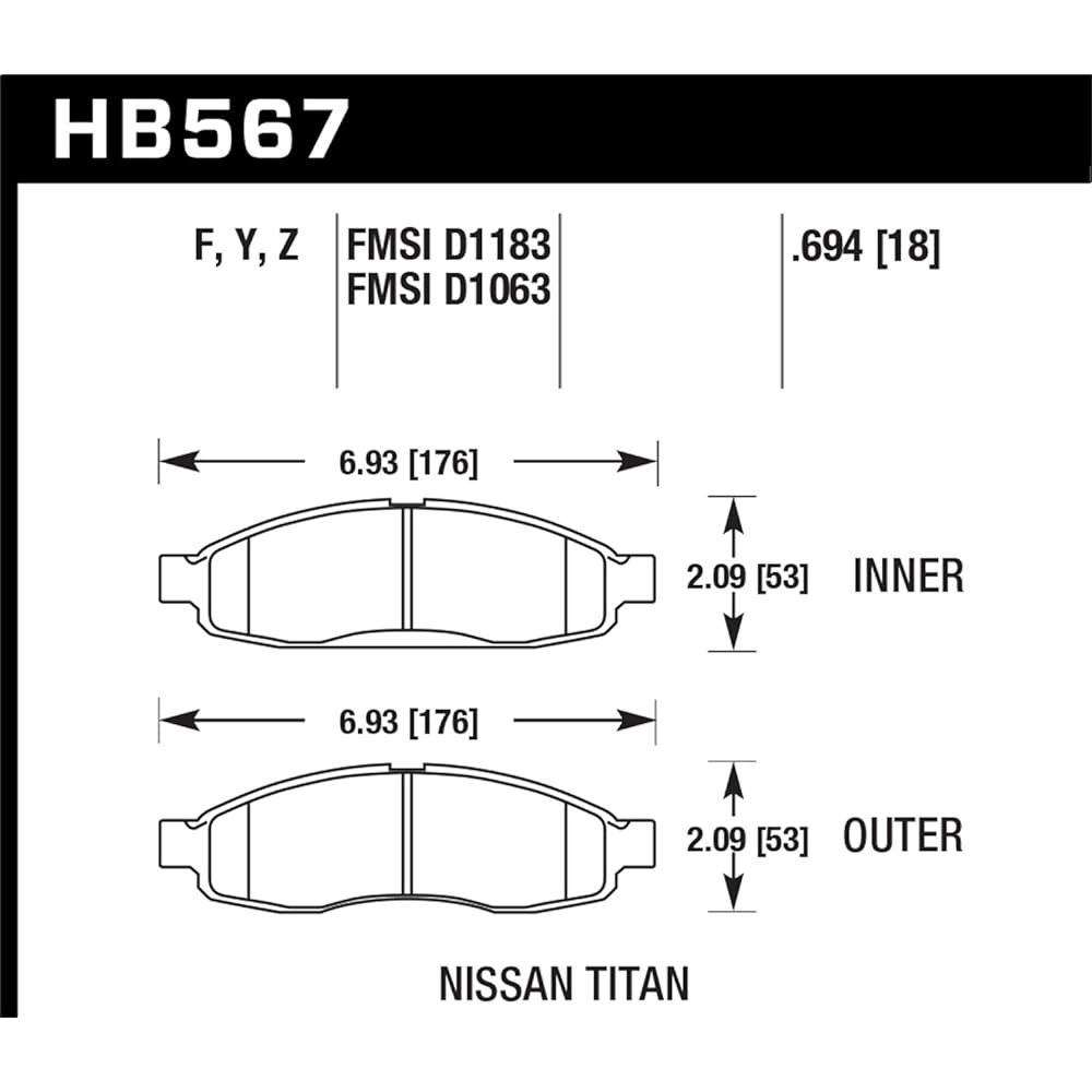 Hawk Performance HB567Y.694 LTS Brake Pad