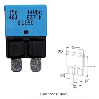 T TOCAS E37 Auto Reset Roper File ATC ATO Hughes Circuit Breaker 5A 10A 15A 20A 20A 30A 14V DC (6 pieces Mix)