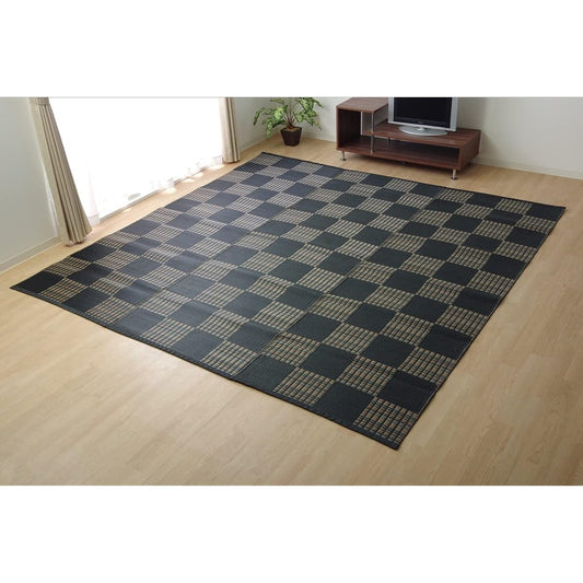 Ikehiko Corporation #2116906 Rug / Carpet, Weed Black, Approximately 102.8 x 138.6 inches (261 x 352 cm), Made in Japan, Washable