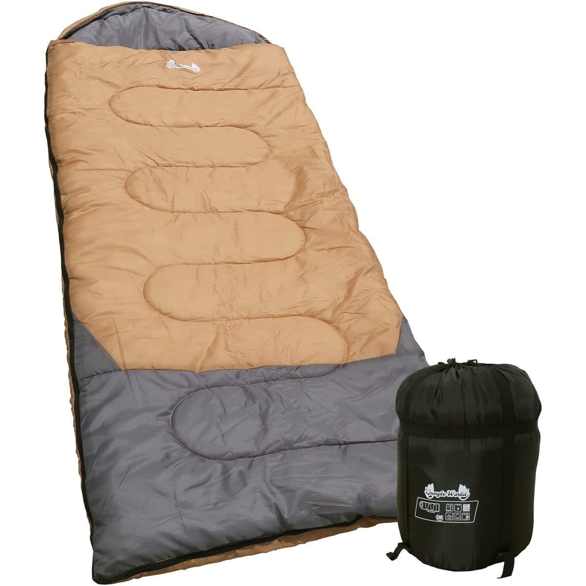 [Jungle World] Sleeping bag, artificial down -10℃, wide sleeping bag, compact, envelope type, washable, winter, summer, sleeping in the car, minimum operating temperature