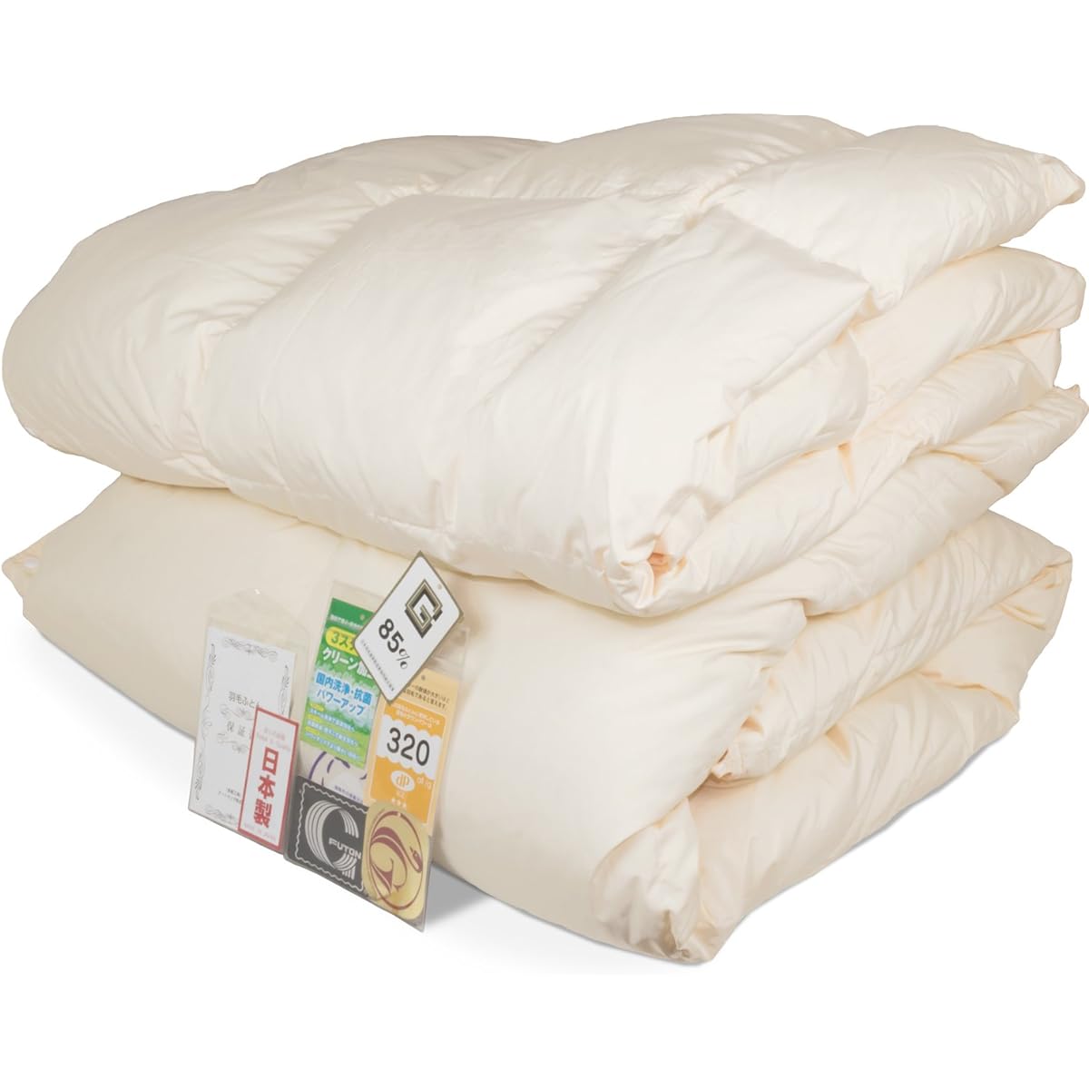 Annomi Factory Duvet Set of 2 (Duet) Single (0.7 kg, Thin Style 0.3 kg), Ivory Color, New Gold Label Certified Quality, Over 320 dp(135 mm Bulk), 85% White Down, Lightweight, New Synthetic Fabric Dust