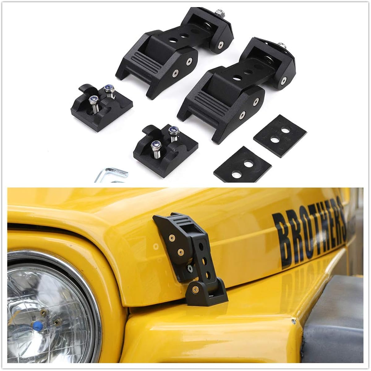 JECAR TJ Food Latch Food Lock Catch Aluminum Food Latch Catch Kit JEEP WRANGLER TJ Accessories 1997-2006