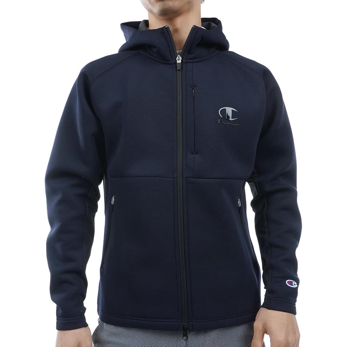 [Champion] Parka Long Sleeve WRAP-AIR Water Repellent One Point Logo Techweave(R) 3LS Zip Hooded Sweatshirt Men's Golf C3-ZG102