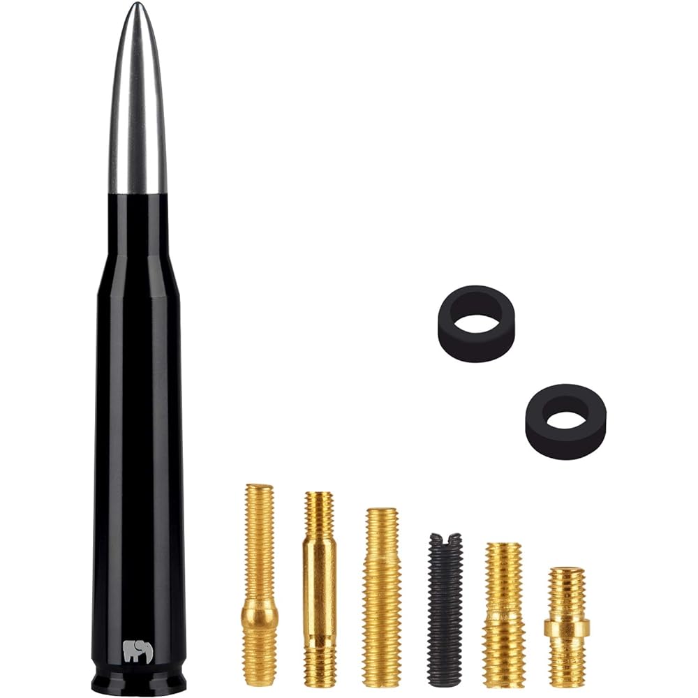ONE250 Bullet Style Antenna for all Chevrolet & GMC Truck Models - Chevrolet Silverado, Chevrolet Colorado, GMC Sierra, Denali (Silver)