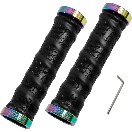 GORIX Bicycle Grip, Shock Absorption, Strong Grip Type, Bar Tape (YOROKE Pattern), Double Lock-on Fixed, Stylish [Compatible with Cross Bikes, MTB, etc.] (GX-GP070)