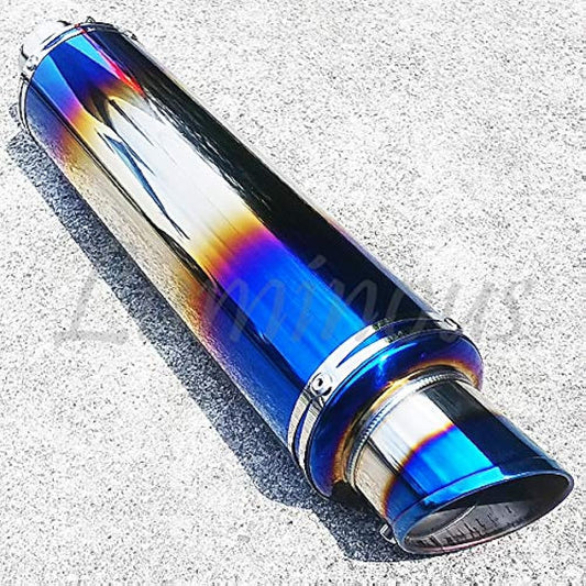 Titanium baked style slip-on muffler silencer band 51mm 50.8mm with baffle Kawasaki