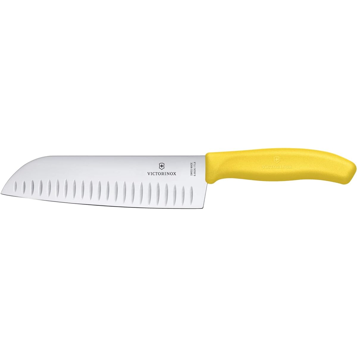 VICTORINOX Santoku Knife Grooved 17cm Yellow Swiss Classic Universal Knife 6.8526.17L8-X1