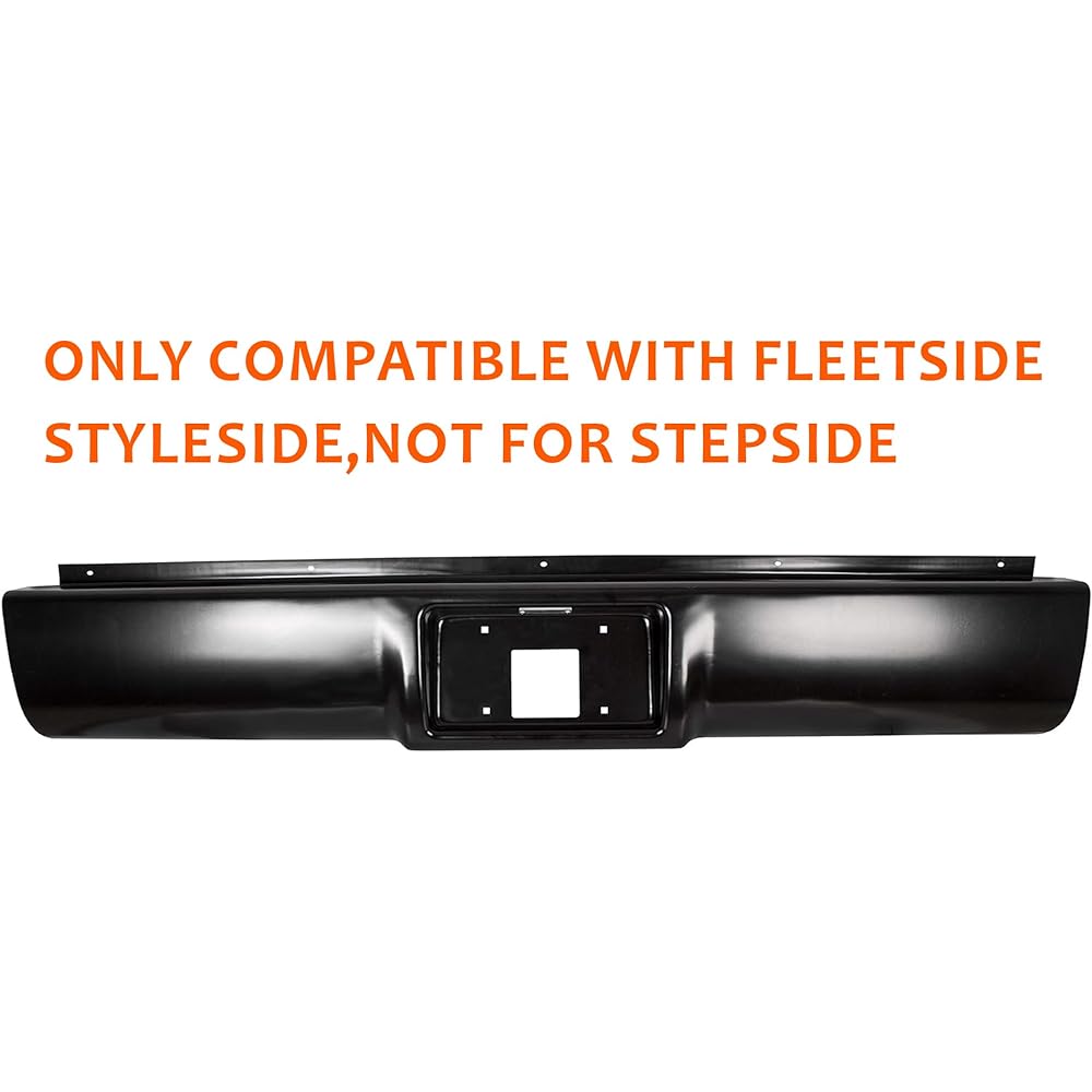 ECOTRIC Rear Steel Roll Pan Banpar Numbers Plate Plate Box with Screw with Light 1988-1998 Chevrolet Silverado/GMC Sierra C/K Series C1500 C2500 C3500 K1500 K2500 K3500