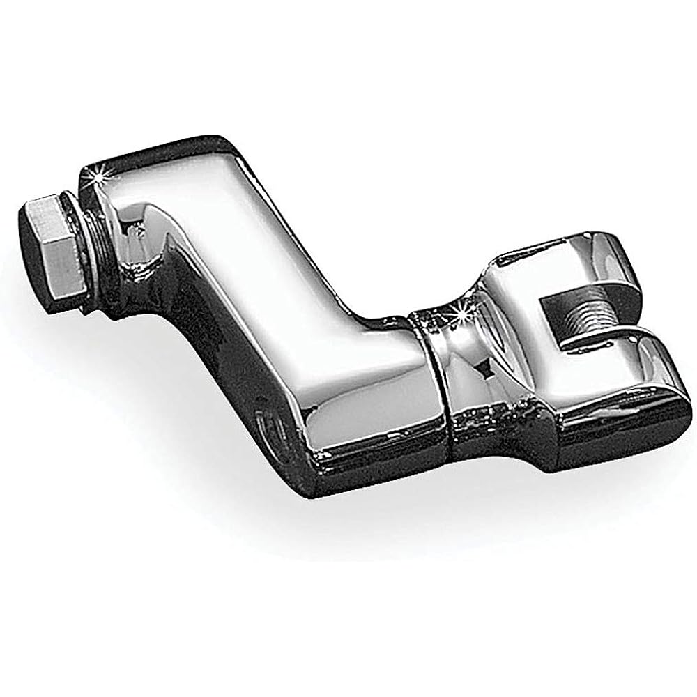 Kuryakyn 7996 Motorcycle Foot Control Components: Offset Footpeg Mounts with 1/2"-13 Mounting Bolts, Chrome, 1 Pair