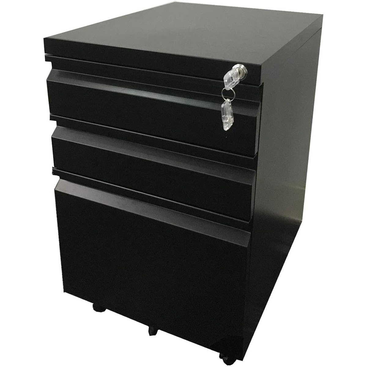 Tansu no Gen Desk Wagon [Completely Completed Product] Side Wagon Storage Office Fully Open Desk Drawer Sleeve Desk Wagon Black 66600000 (76692)