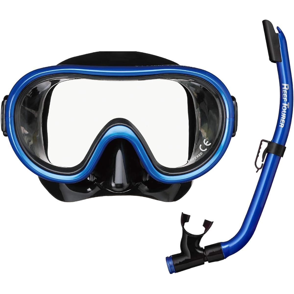 REEF TOURER Snorkeling Snorkel Mask for Children, 2-Piece Set, Made of Silicone Elastomer, Ages 4-9 RC9203