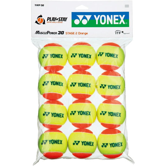 YONEX Hardball Tennis for Juniors (7 to 11 years old) Tennis Ball Muscle Power Ball 30 (1 dozen 12 pieces) TMP30