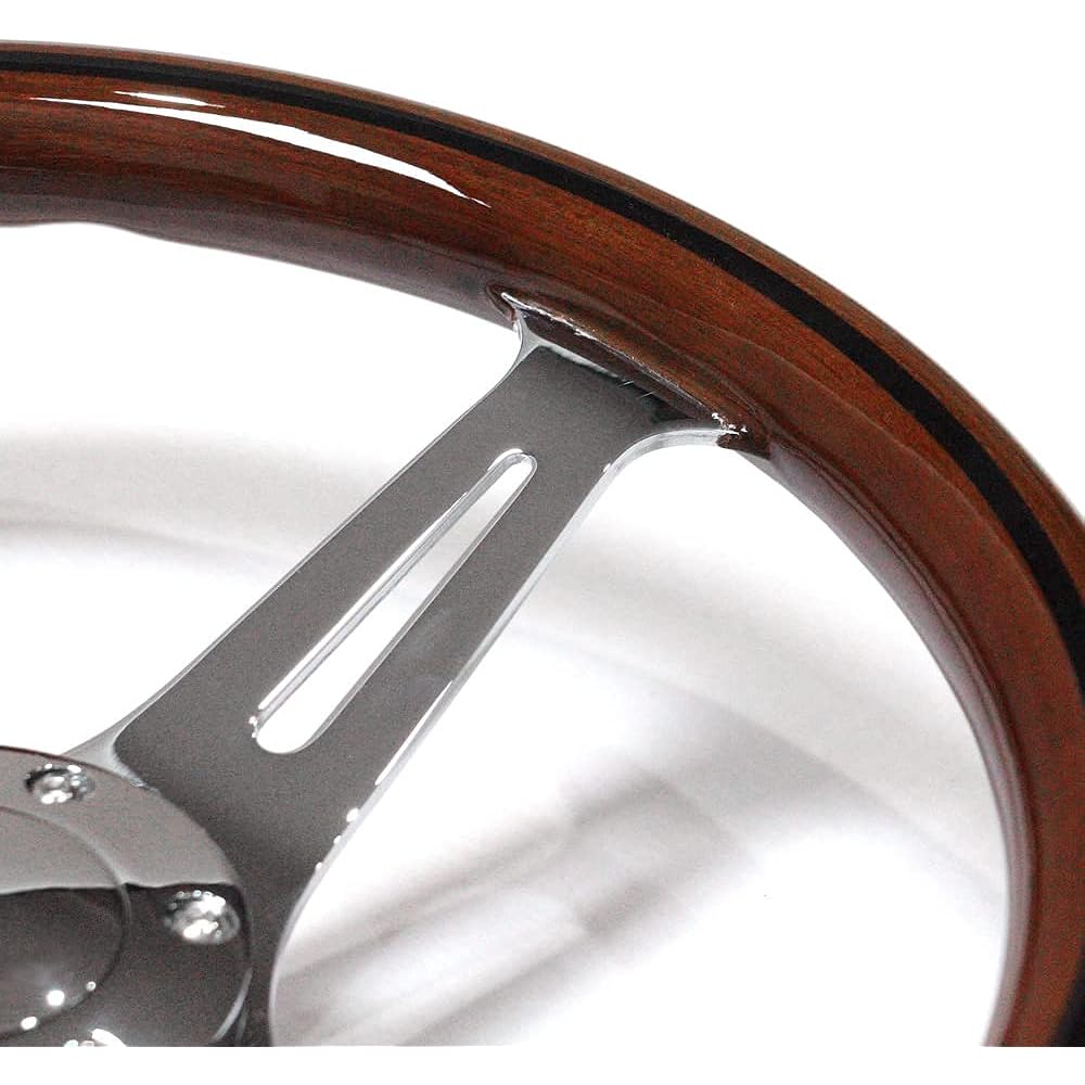 Wood steering classic type chrome spoke N35W