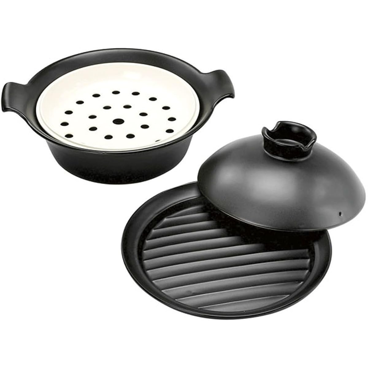 Banko ware Santoku clay pot set No. 9 black