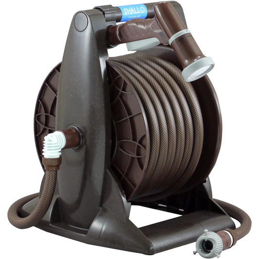 Sanyo Kasei Charo Reel 15mm Smooth Pressure Hose 20m Brown Metallic SB5-Q207R
