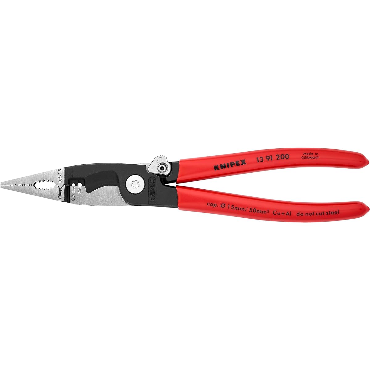 KNIPEX 1391-200 Electro pliers with open spring (SB)