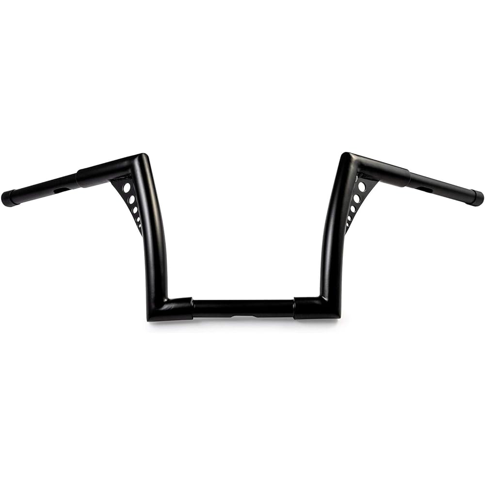 Krator 1.25" Black Handlebar 10" Rise - Fat 1 1/4" Ape Hanger Bar Compatible with Harley-Davidson Softail Fatboy Sport Glide Street Bob Heritage
