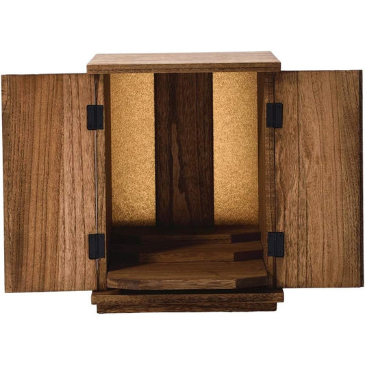 KIRIGEN Mini Altar, Small, Compact, Modern, Buddhist Altar, Furniture Style, Memorial Box, Brown