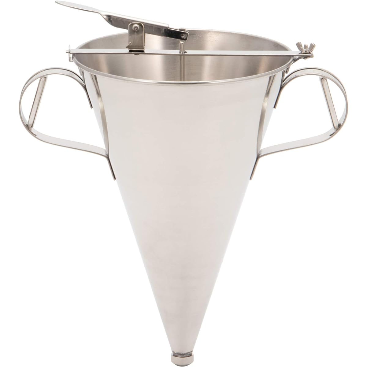 Endo Shoji TKG Takoyaki Powder Seed Dropper Large Made of stainless steel, rust resistant and hygienic Durable and long lasting Diameter x Width (including handle) x Depth (mm) 205 x 320 x 320 Caliber (mm) 12 Commercial use WTN01001