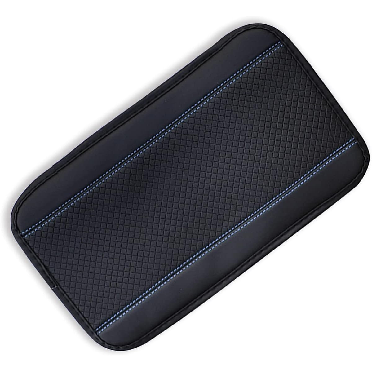 Automobile Center Console Pad PU Leather Car Arm Rest Seat Cover Protector Waterproof Arm Rest Cushion Protector Pad In -vehicle Protection Accessories SUV (Black & Blue)
