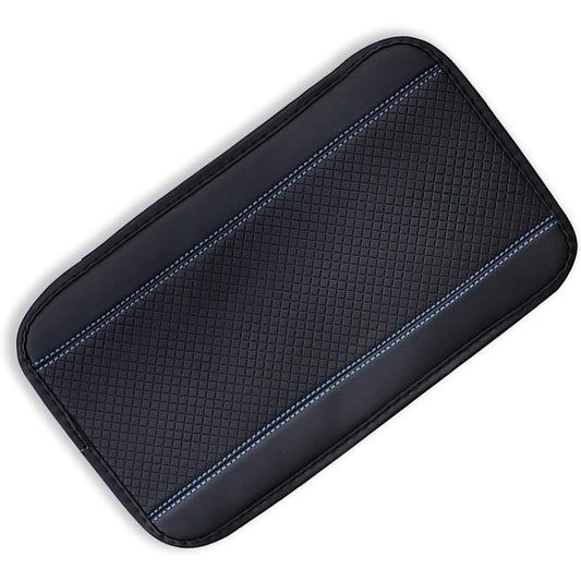 Automobile Center Console Pad PU Leather Car Arm Rest Seat Cover Protector Waterproof Arm Rest Cushion Protector Pad In -vehicle Protection Accessories SUV (Black & Blue)