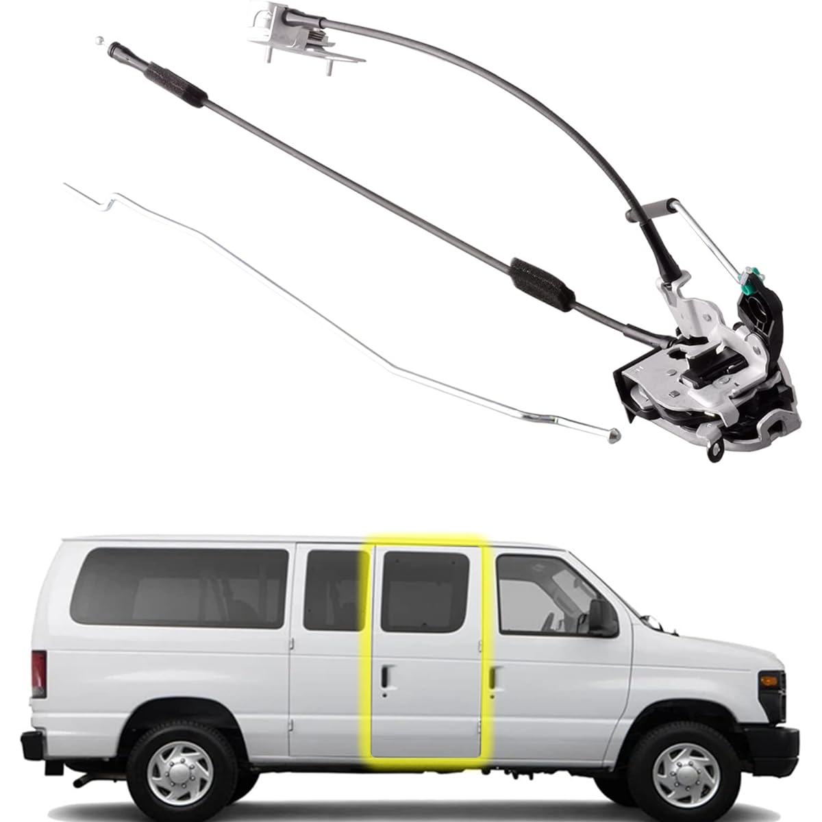 UNIKPAS Latcher Sembrecable with Rod Ford E150 E250 E350 RH side hinged door replacement latch