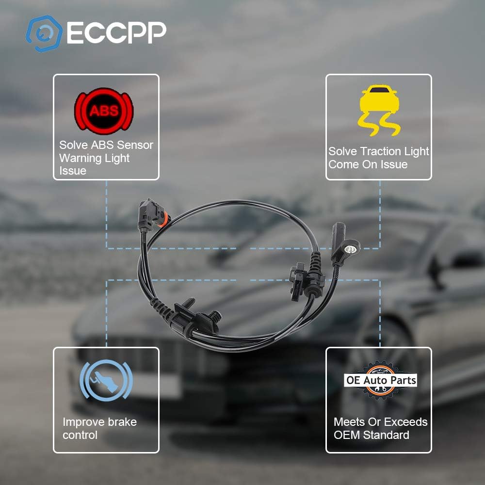 ECCPP left+right+front ABS wheel speed sensor ABS sensor 2008-2010 DODGE CHALLENGER, 2006-2010 DODGE Charger, 2005-2008 DODGE Magnum, 2005-2010 CHRYSLER 300 1 set
