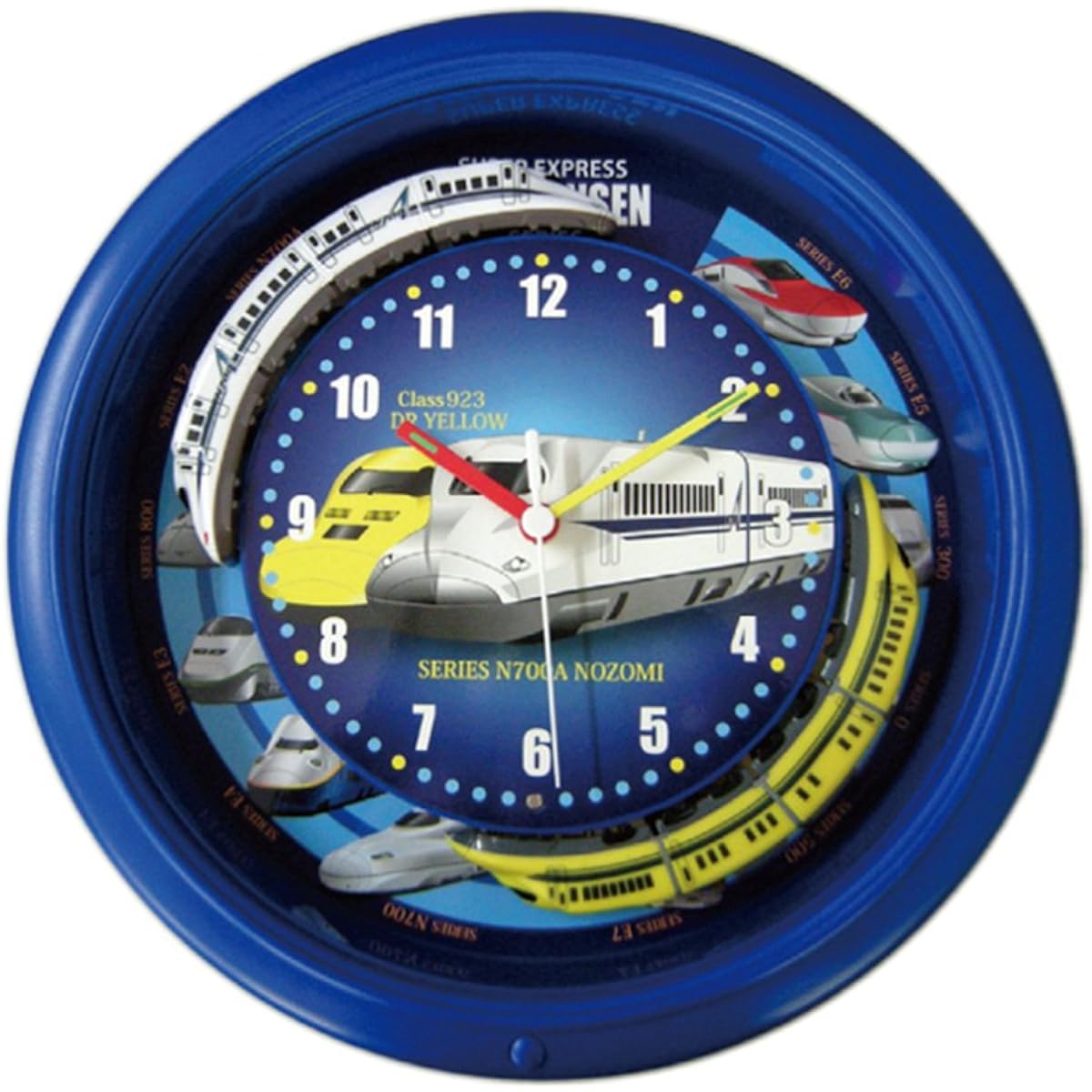 Double Train Shinkansen Clock SR-WC16001 BL (Blue)