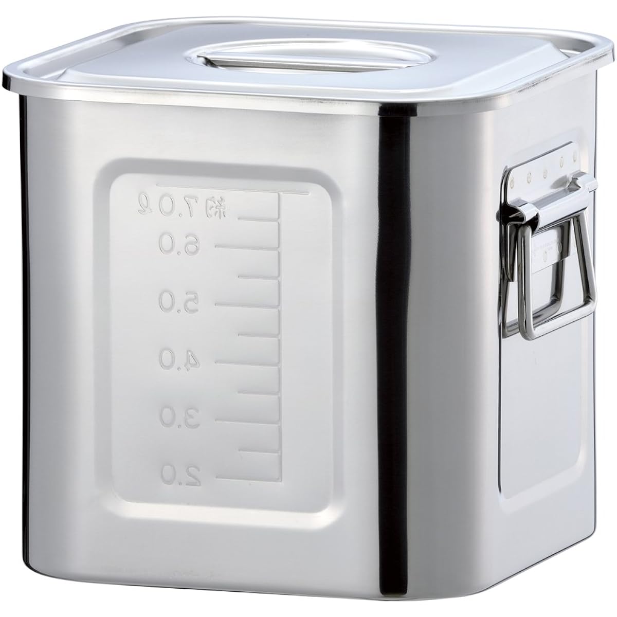 AG 18-8 Square kitchen pot with scale 22.5cm (hand included)