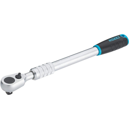 HAZET HiPer Telescopic Reversible Ratchet Torque Wrench Blue/Black/Gray with Ball Lock Continuously Extendable Super Long Version 12.5mm (1/2 inch) Square Drive Small Operating Angle 4° Body Dimensions 614mm [Regular Japanese Import Product] 916HPLG
