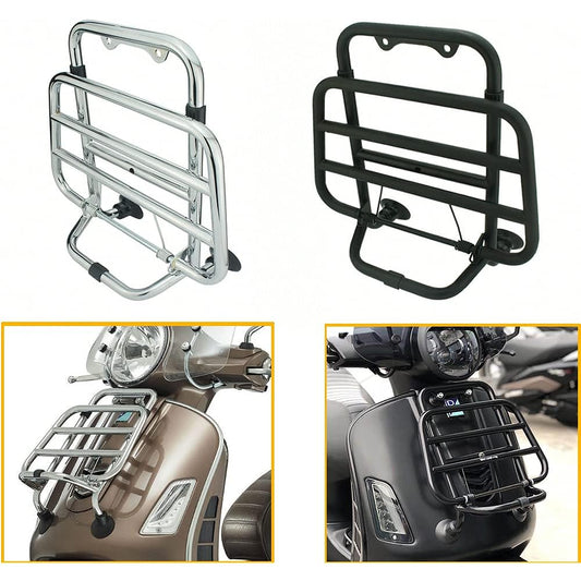 QIDIAN Motorcycle Stainless Steel Foldable Front Luggage Rack Bracket Shelf Carrier Support Baggage Holder GTS 250 300 GTV 300 ABS 2013-2018 Accessories