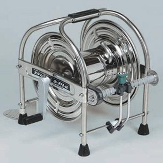 HATAYA Stainless Steel Hose Reel, Body Only, For 20m Winding, Stainless Steel Pedal SSA-0