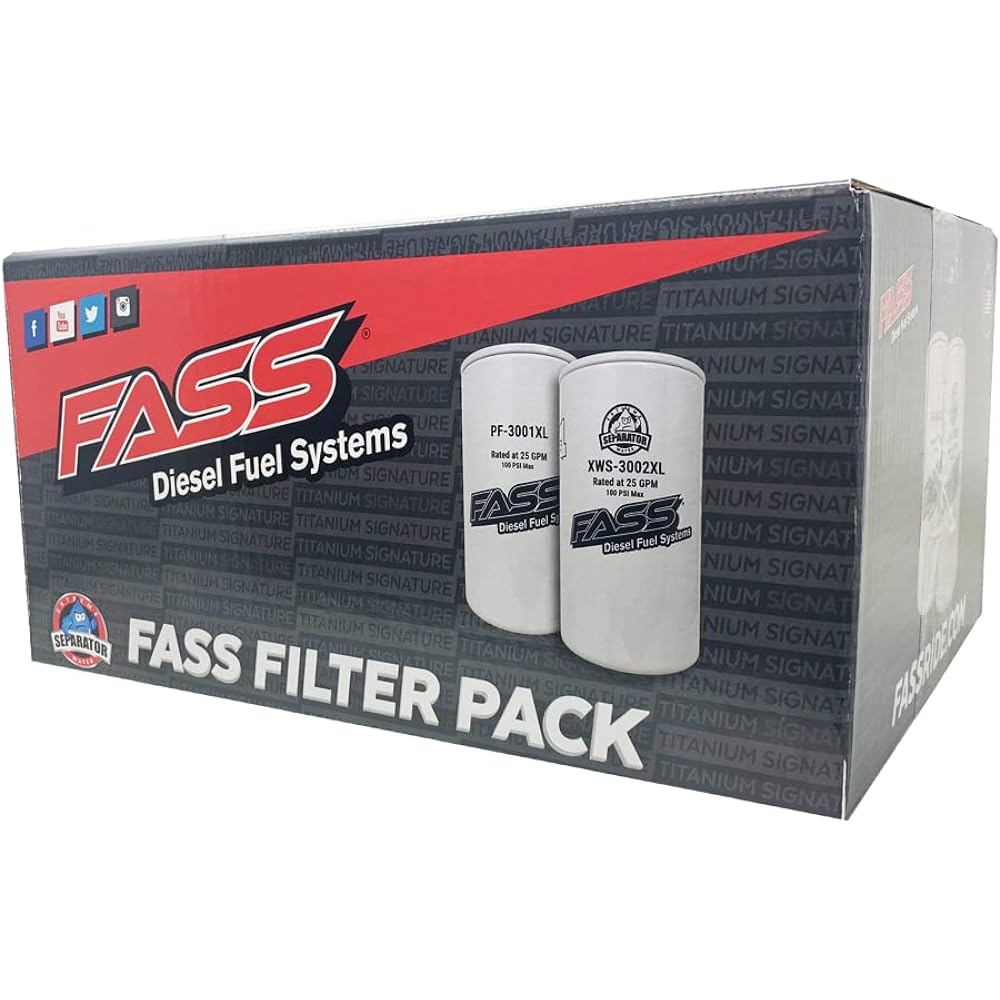 FASS FUEL SYSTEMS Filter Pack XL | PF3001 XL (1) & XWS3002 (1)